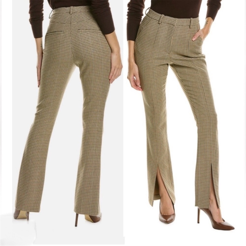 A.L.C. Tan Checkered Boot Cut Pants